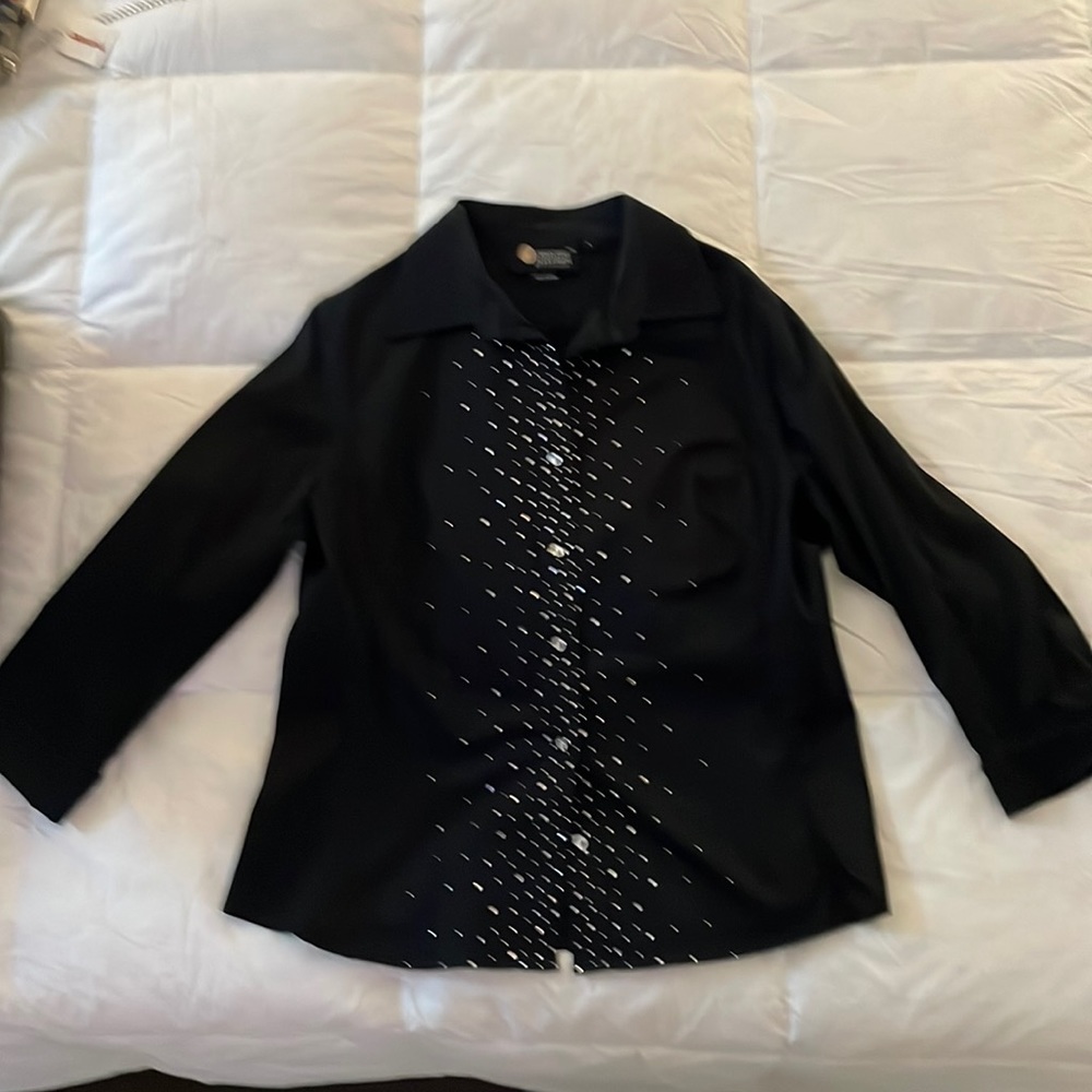 Black with rhinestones, very nice and cute